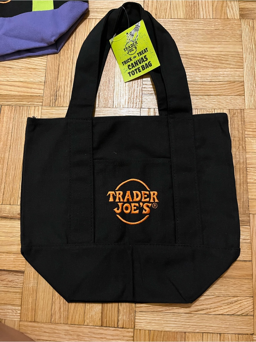 Trader Joe’s Halloween Trick-or-Treat Black Canvas Tote NWT